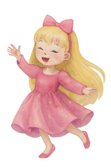 Dancing little girl in pink