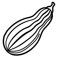 Minimalist Delicata Squash Vector Icon