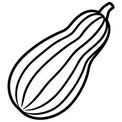 Minimalist Delicata Squash Vector Icon