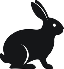 Fototapeta premium Minimalist Black and White Rabbit Silhouette Vector Featuring a Sleek, Simplified Design Perfect for Logos, Icons, and Graphic Projects