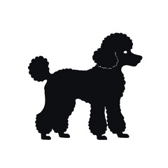 Silhouette Poodle Logo Simple Outline Vector Style