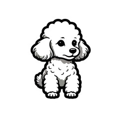 Cute Poodle Logo Simple Outline