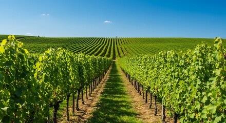 Obraz premium Emerald Rows Under Azure Skies