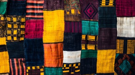 Vibrant patchwork textile