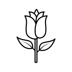 Rose icon vector design with a white background