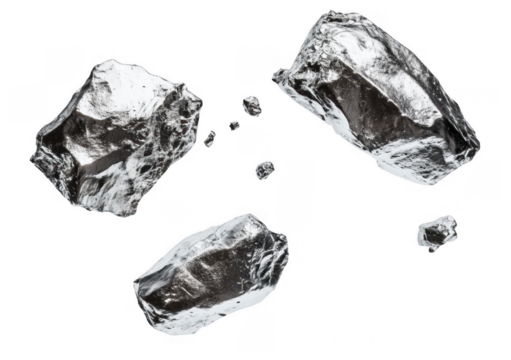 Floating Ice Cubes on Black Background