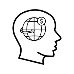 Head Icon Flat Vector Illustration