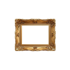 Ornate Gold Picture Frame Isolated on transparent background