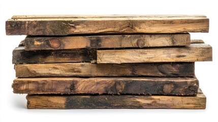 Fototapeta premium Recycled wood isolated on white background