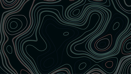 Topographic contour map. Vector cartography illustration. Abstract background with waves Geographic mountain relief. 