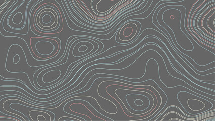 Topographic contour map. Vector cartography illustration. Abstract background with waves Geographic mountain relief. 