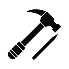 hammer and nails icon vector illustration