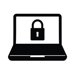 laptop lock security icon vector illustration