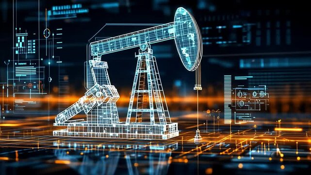 Futuristic oil rig technology Digital innovation in energy production showcasing advanced solutions for sustainable future.