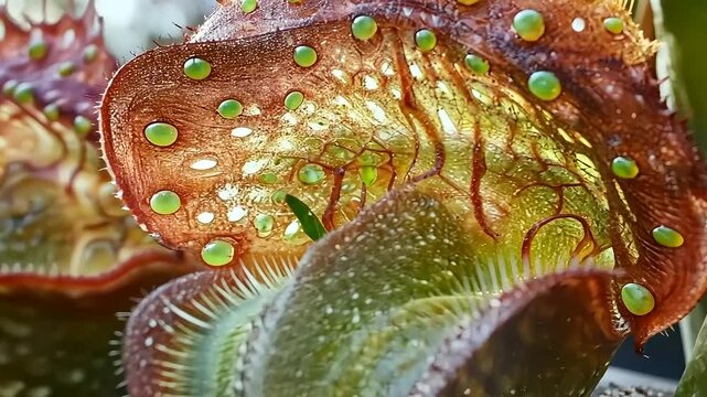 Exotic Nepenthes Plants Captivating Close-Up of Carnivorous Flora in Vibrant Colors
