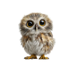 Naklejka premium Adorable Baby Owl with Big Eyes - Wildlife Photography