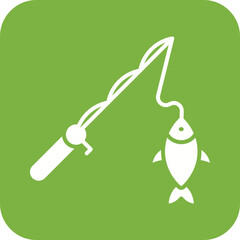 Fishing icon vector image. Suitable for mobile apps, web apps and print media.