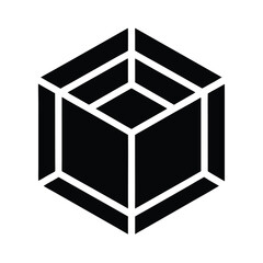 3d cube model icon vector illustration