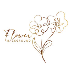 Elegant Golden Line Art Flower Background for Wedding Invitations