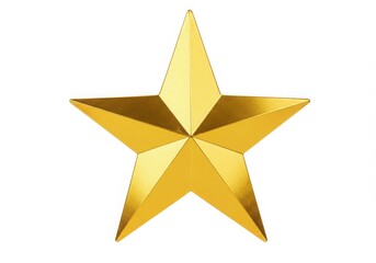 Obraz premium Isolated golden star with five points on a clean white background studio shot