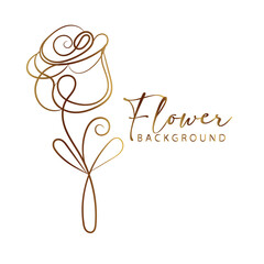 Elegant Golden Line Art Flower Design for Backgrounds © Farzana