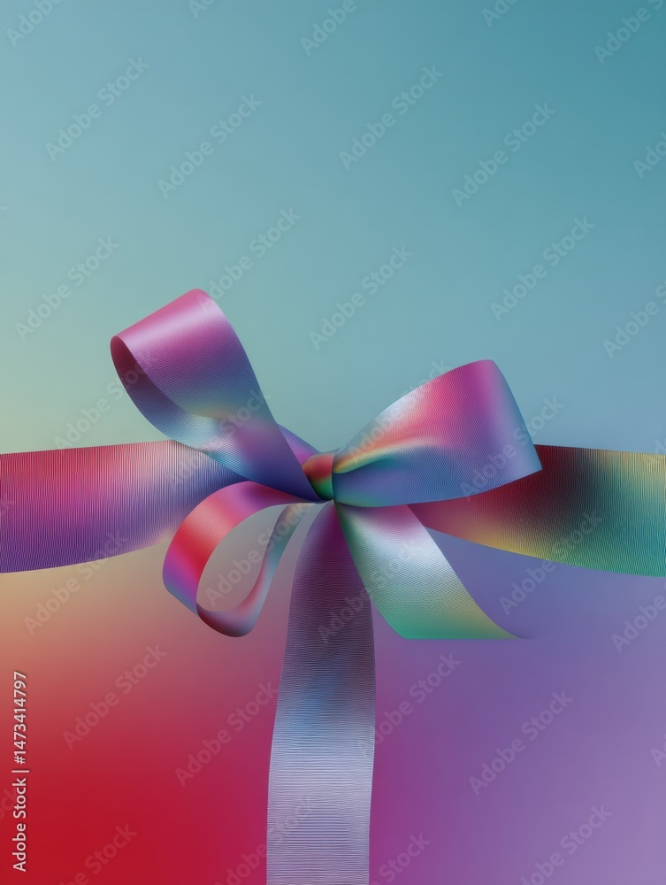 Aufkleber modern minimal ribbon design over a vibrant gradient wall showcasing creativity and style in decorat