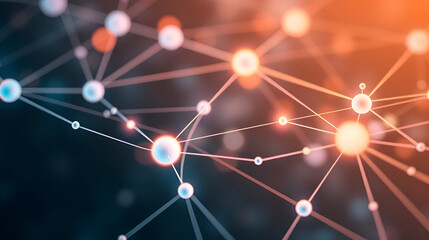 Abstract Network Connection:  Digital Nodes and Intertwined Pathways of Information