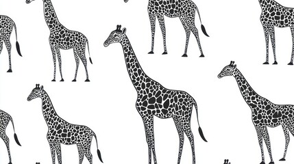 Obraz premium Giraffe pattern on white background