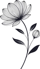black and white flower