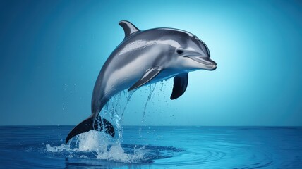 Fototapeta premium A deep-sea creature swims in the darkness, its pale flesh a stark contrast against the blue depths.