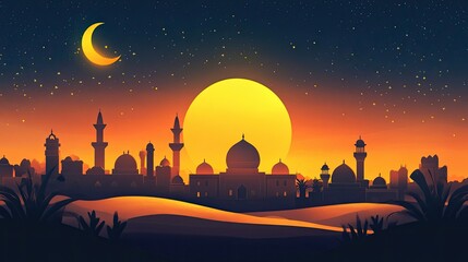 Greeting card template for Eid Al Adha feast celebration