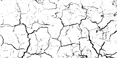 Crack seamless pattern. Repeating crackle texture. Black stone effect on white background. Repeated ground structure for prints design.