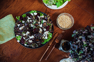 Cooked food on the table as background