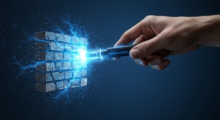 Breaking Block with Electrical Power Human Hand Using Device