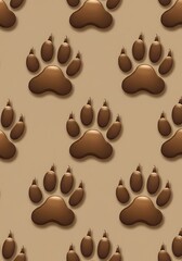 Obraz premium Chocolate Paw Prints AI Generated