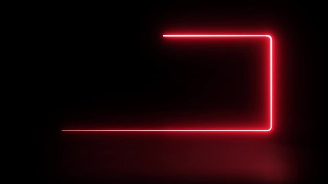 Neon red lines approaching from each sides creating a glowing rectangle border frame.