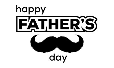 Happy Father's Day Bold Mustache Graphic Typography