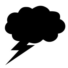 vector and silhouette of a cloud and lightning