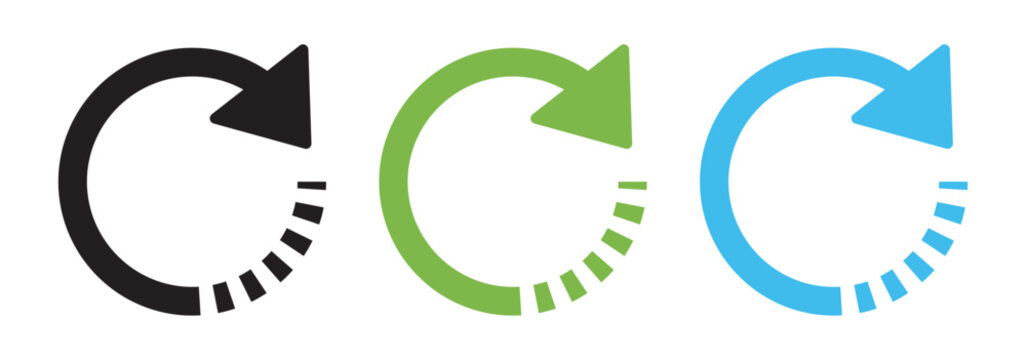 Refresh icon vector. Green recycle vector icon symbol. Repeat and reload icons set and arrow rotation circle. Sync icon symbol convert button sign. EPS 10