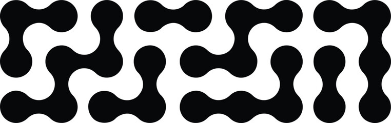 Metaball pattern. Vector Connect Circle Shapes with Geometric Dots. Connected dots icons. Circles pattern sign. Black connected circle dots. metaballs pattern on white background