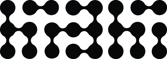 Connected dots icon. Circles pattern sign. Integration connected circle dots. metaballs pattern on white background
