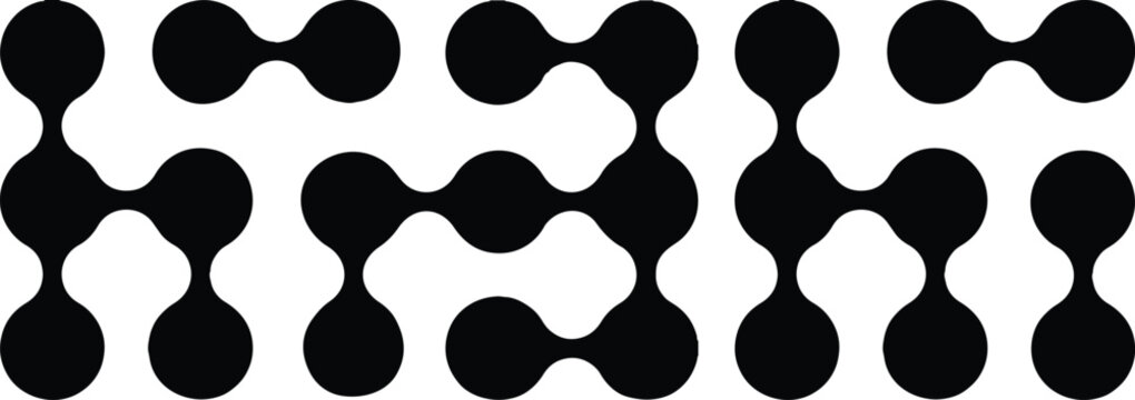 Connected dots icon. Circles pattern sign. Integration connected circle dots. metaballs pattern on white background
