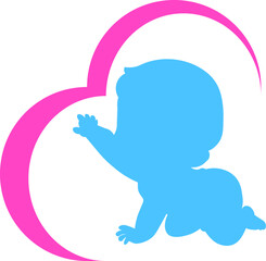 Cute Baby Logo Design Vector