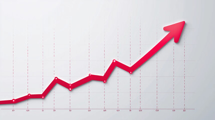 Steadily rising graph with red arrows