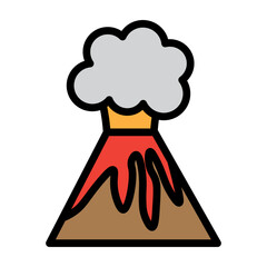 Volcano Eruption Vector Filled Icon Design