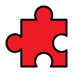 Puzzle Vector Filled Icon Design