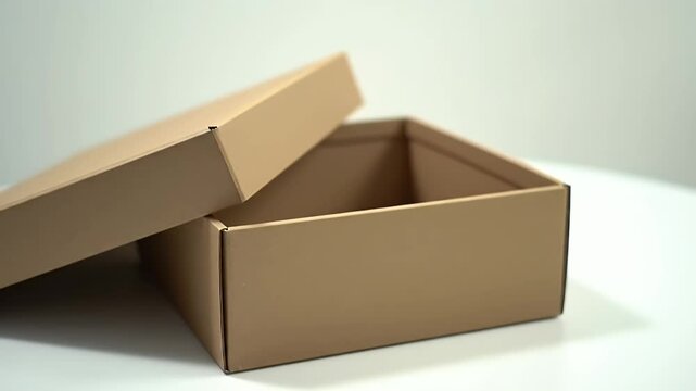 Empty beige cardboard box