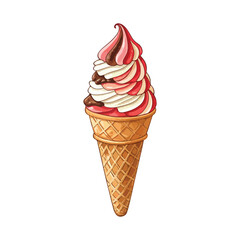 Fresh ice cream graphic print design for t shirt, apparel, posters, background and others. Retro ice cream hand drawn vector art, Enjoy summer with sweet ice cream. Summer graphic t shirt design.