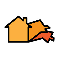 House Flipping Vector Filled Icon Design