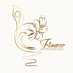 Elegant Golden Floral Background Design with Intricate Details and Soft Hues